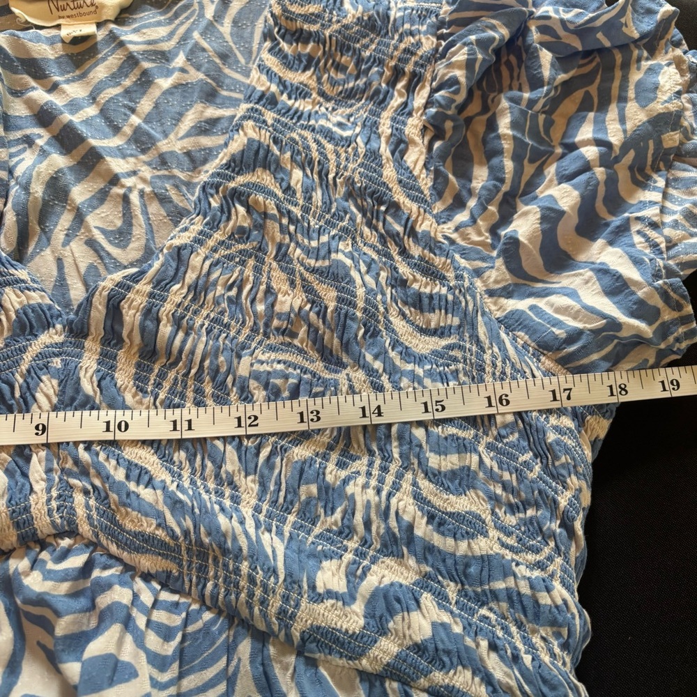 Blue and White Patterned Maxi Dress size XL - Picture 6 of 10